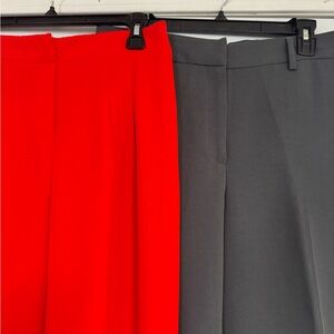 Bold Red and Gray Trousers Set